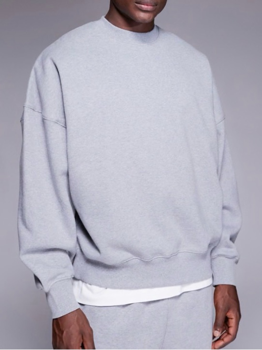 ASOS DESIGN Premium Heavyweight Extreme Oversized Sweatshirt in 400gsm grey marl